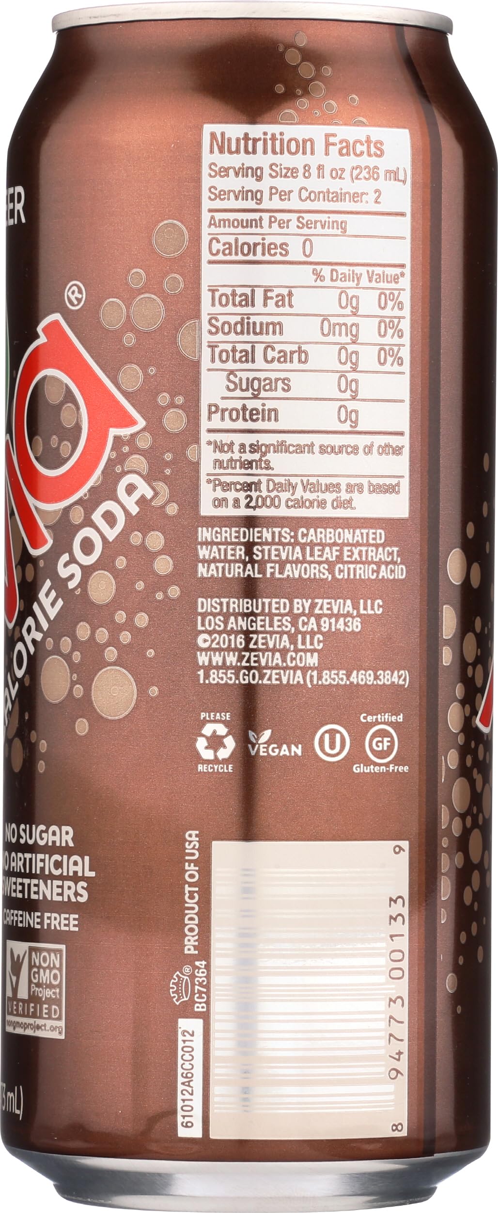 Zevia Nat Ginger Root Beer (12x16OZ )