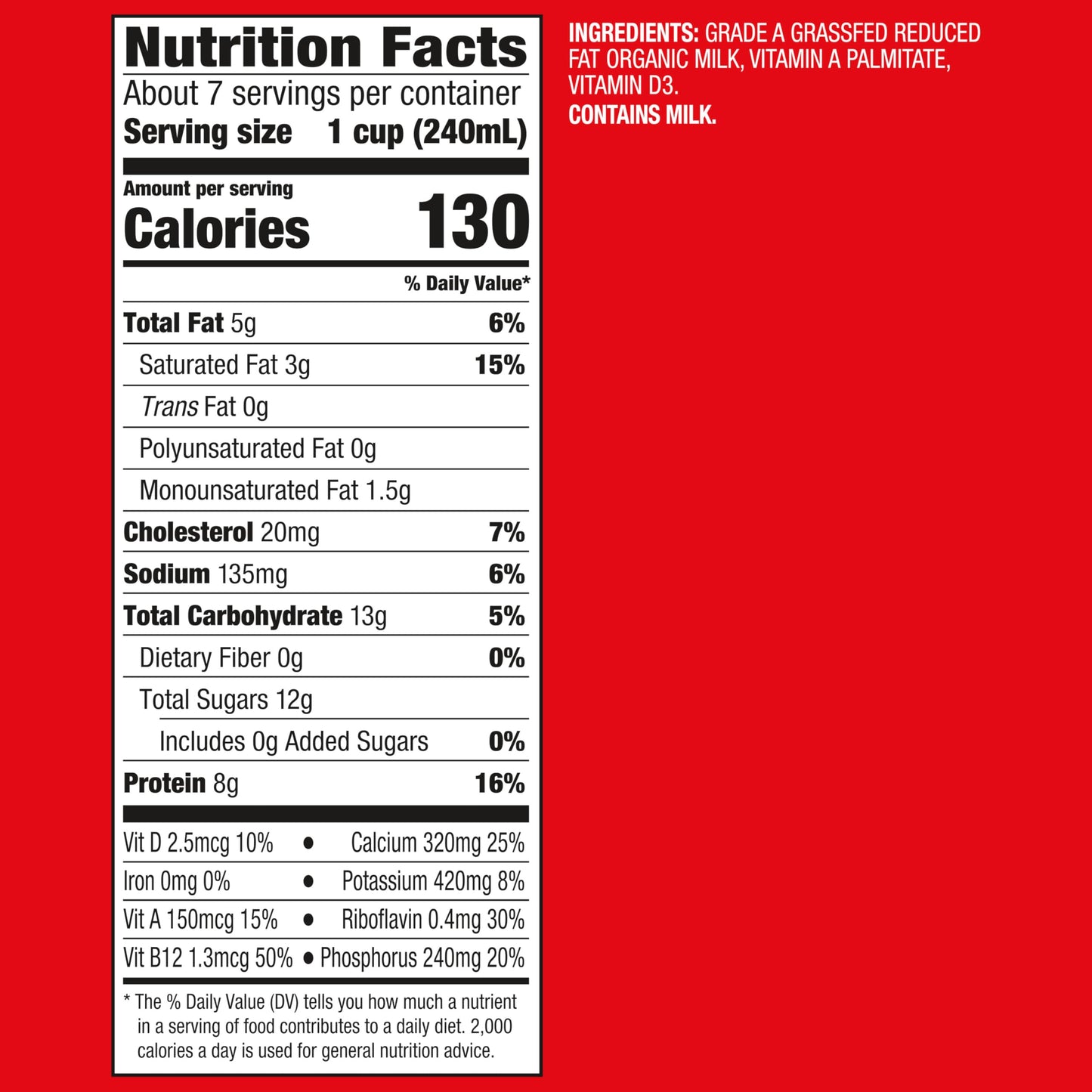 Horizon Organic Grassfed 2 Percent Milk, Rich and Creamy Reduced Fat Grassfed Milk, 59 fl oz Carton