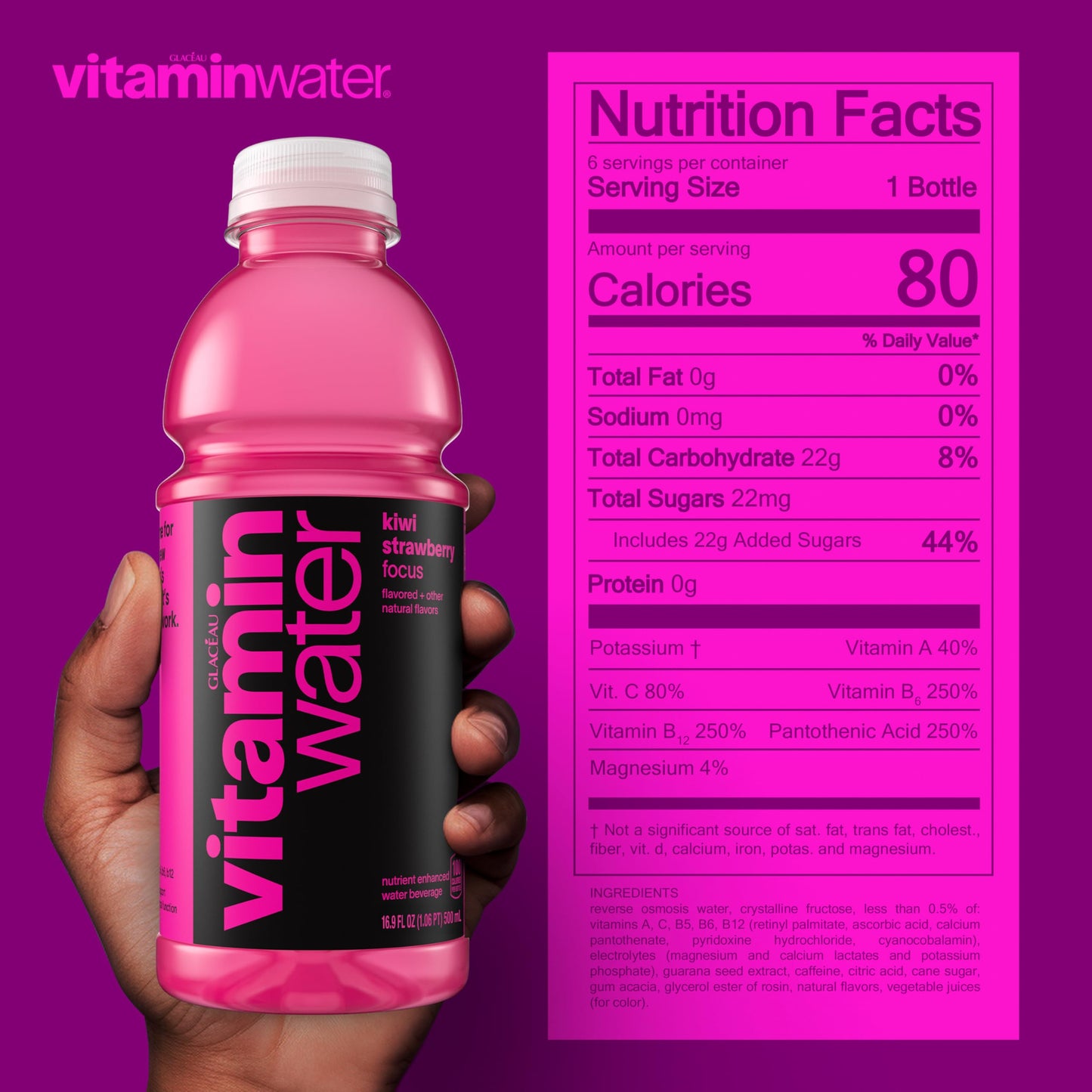 Vitaminwater Focus 16.9oz 6pk