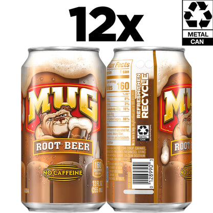 Mug Root Beer, 12 Fl Oz Cans (Pack of 12)
