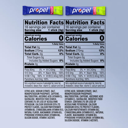 Propel Energy Boost Electrolyte Powder Drink Mix, Variety Pack, (32 Servings), 118mg Caffeine, Zero Sugar, Gatorade Electrolytes, Vitamins, No Added Colors, No Artificial Flavors, Hydration