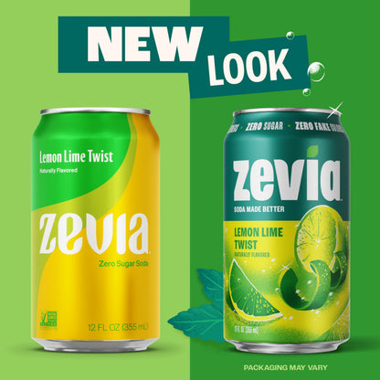 Zevia Zero Calorie Soda, Lemon Lime Twist, 12 Ounce Cans (Pack of 6)