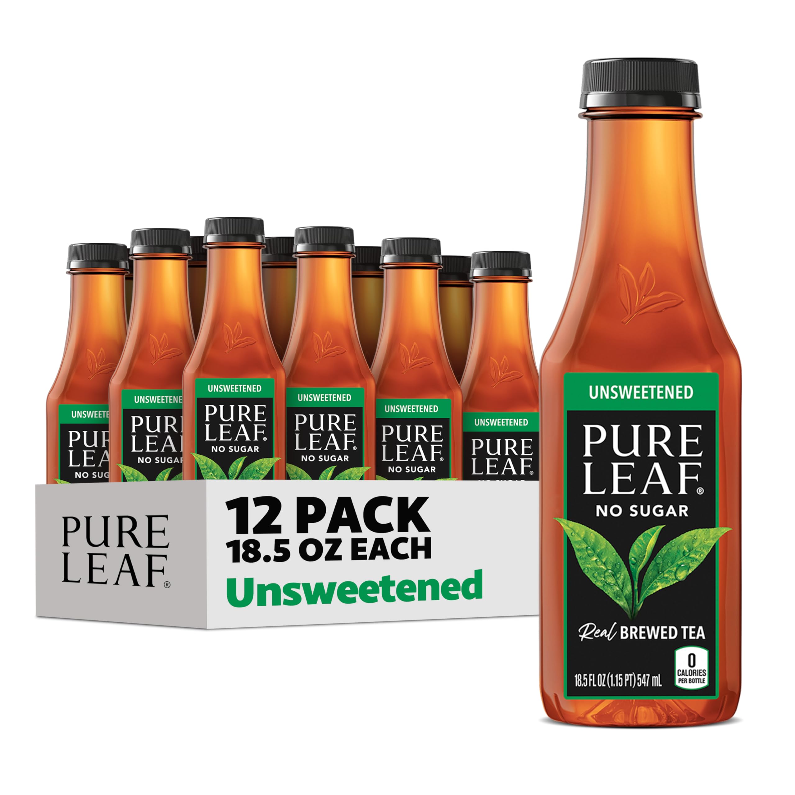 Pure Leaf Iced Tea, Unsweetened Real Brewed Tea, Zero Sugar & Zero Cal ...