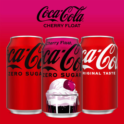 Coca-Cola Zero Sugar Cherry Float Soda Soft Drink Cans, 12 fl oz, 12 Pack
