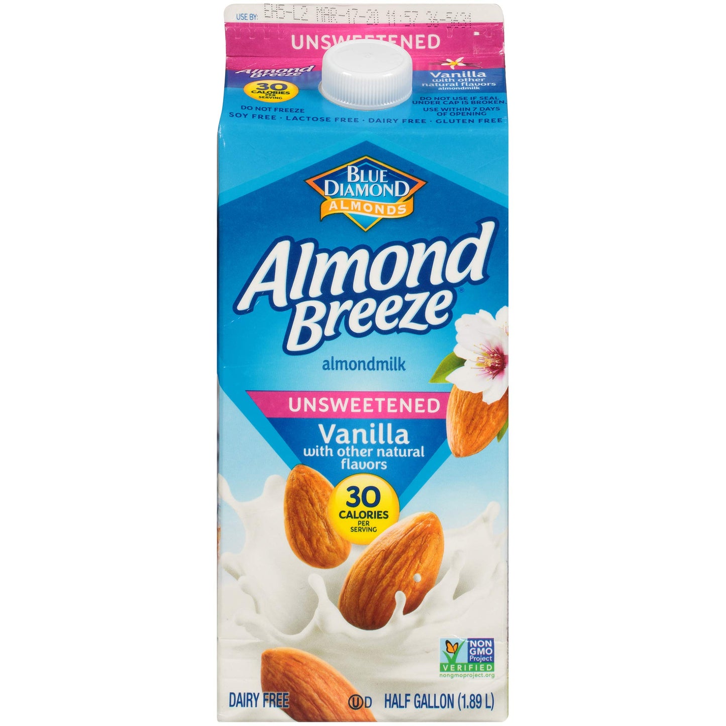 BLUE DIAMOND Unsweetened Vanilla Almondmilk, 0.5 GL