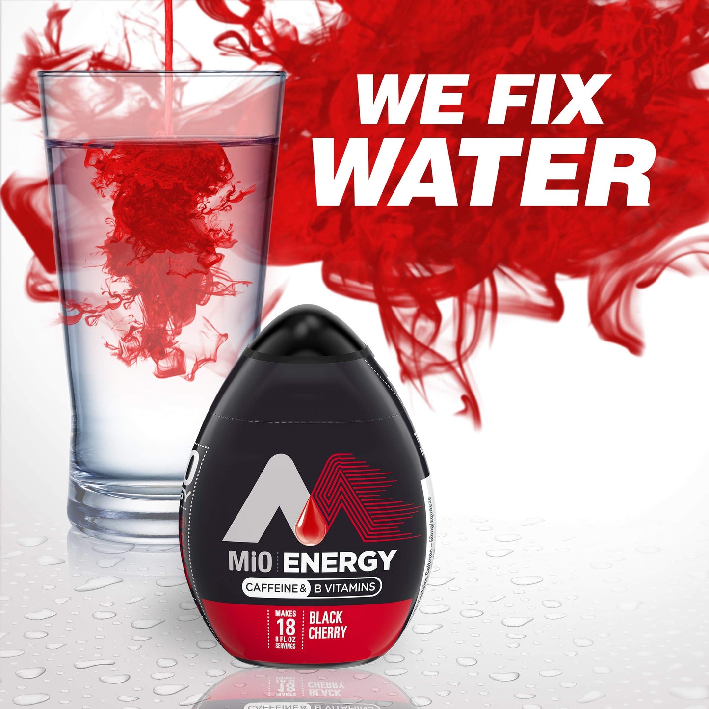 MiO Energy Black Cherry Naturally Flavored Liquid Water Enhancer 1 Count 1.62 fl oz (Pack of 5)