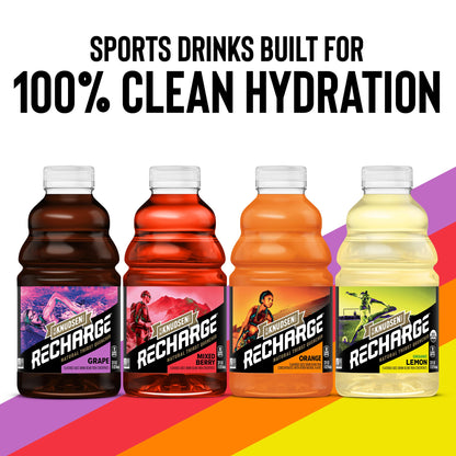 R.W. Knudsen Recharge Organic Lemon Sports Drink with Electrolytes, 32 fl oz (Pack of 6)