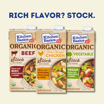 Kitchen Basics Organic Free Range Chicken Stock, 32 oz Carton