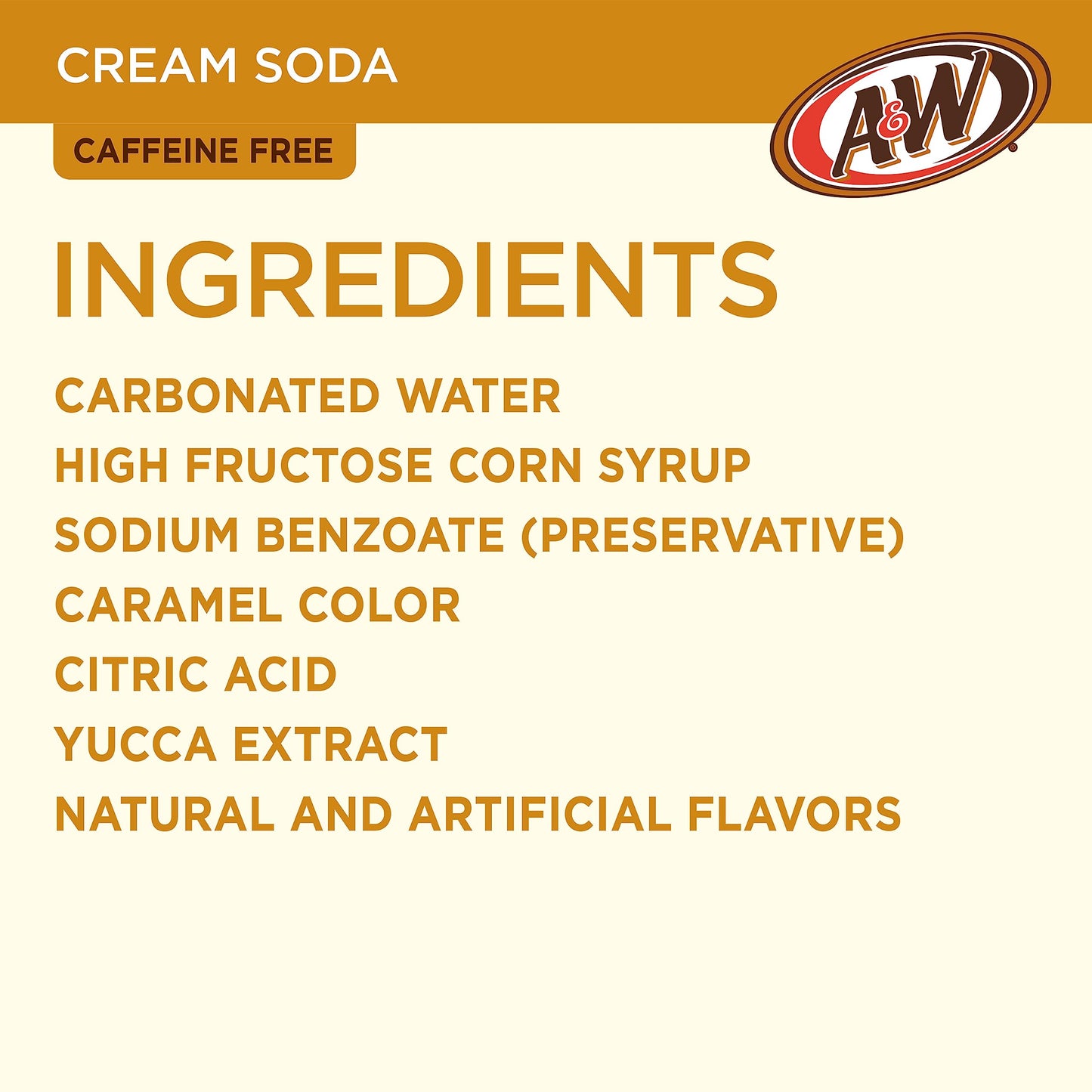A&W Cream Soda, 12 fl oz cans, 12 pack