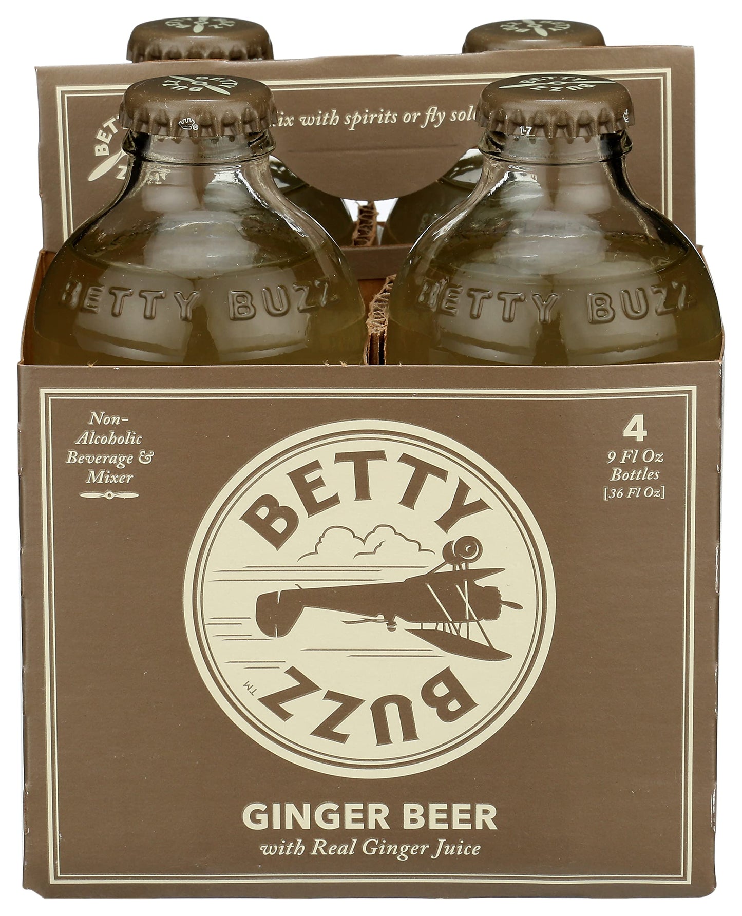 Betty Booze, Ginger Beer, 4pk, 9 Fl Oz