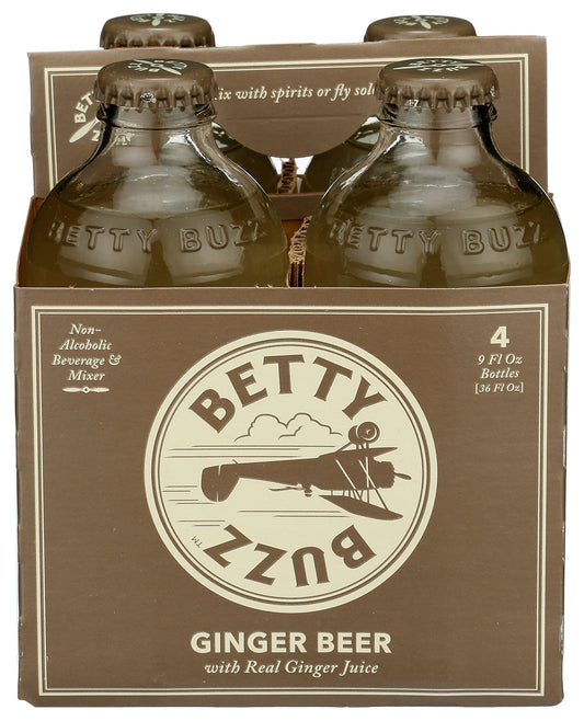 Betty Booze, Ginger Beer, 4pk, 9 Fl Oz