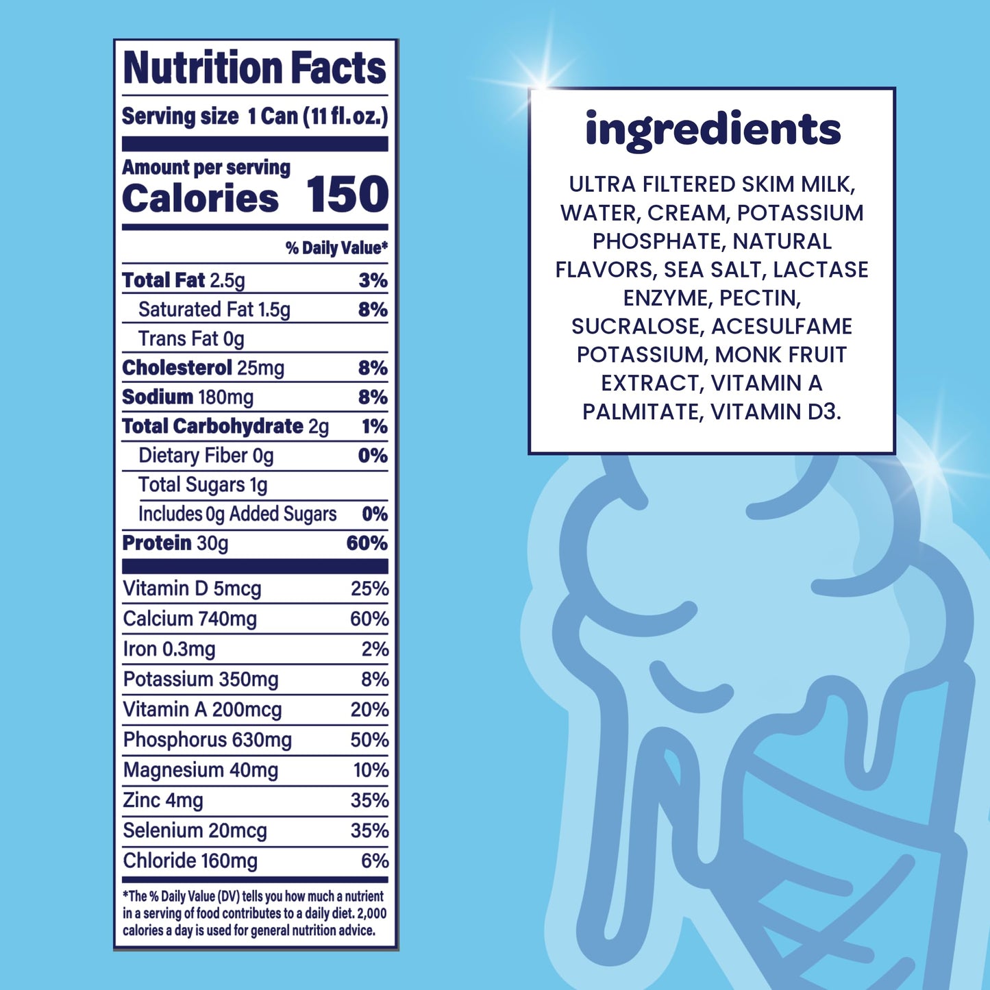 Nurri - 30g Protein Ultra Filtered Milk Shake – Vanilla - Lactose Free, Low Sugar, 150 Calories, 10 Vitamins and Minerals - 11 fl oz, 10 Cans