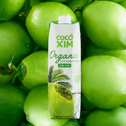 COCOXIM Ready to Drink Organic Coconut Water - 33.8 oz (Pack of 6)| Zero Added Sugar| Natural & Fresh with Electrolytes & Nutrients