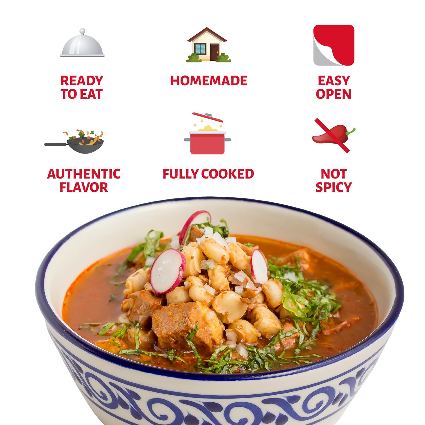 Chata Mexican Pozole Soup with Pork and Hominy Corn, Ready to Heat & Serve, 25 oz (Pack of 3)