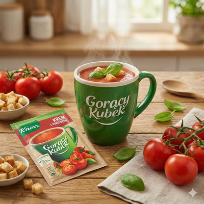 Knorr Hot Cup Cream of Tomatoes Instant Soup Goracy Kubek, 19g (Pack of 5)