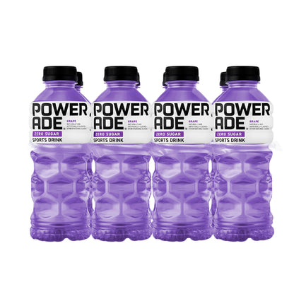 POWERADE Electrolyte Enhanced Zero Sugar Grape Sports Drink, 20 Ounce (Pack of 8)