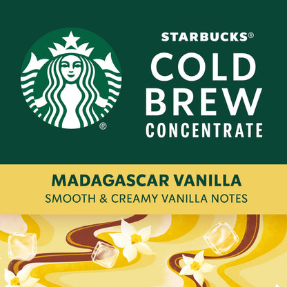 Starbucks Cold Brew Coffee Concentrate, Madagascar Vanilla Flavored Iced Coffee, 32 fl oz