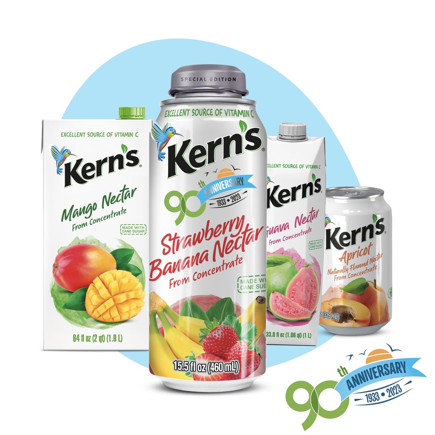 Kern’s Tropical Fruit Nectar Juice Variety Pack - Mango Nectar & Peach Juice - Made from Fruit Puree for Smoothie Mix, Cocktail Mixers & Kids Drinks - 11.5oz, 12 Pack Canned Drinks