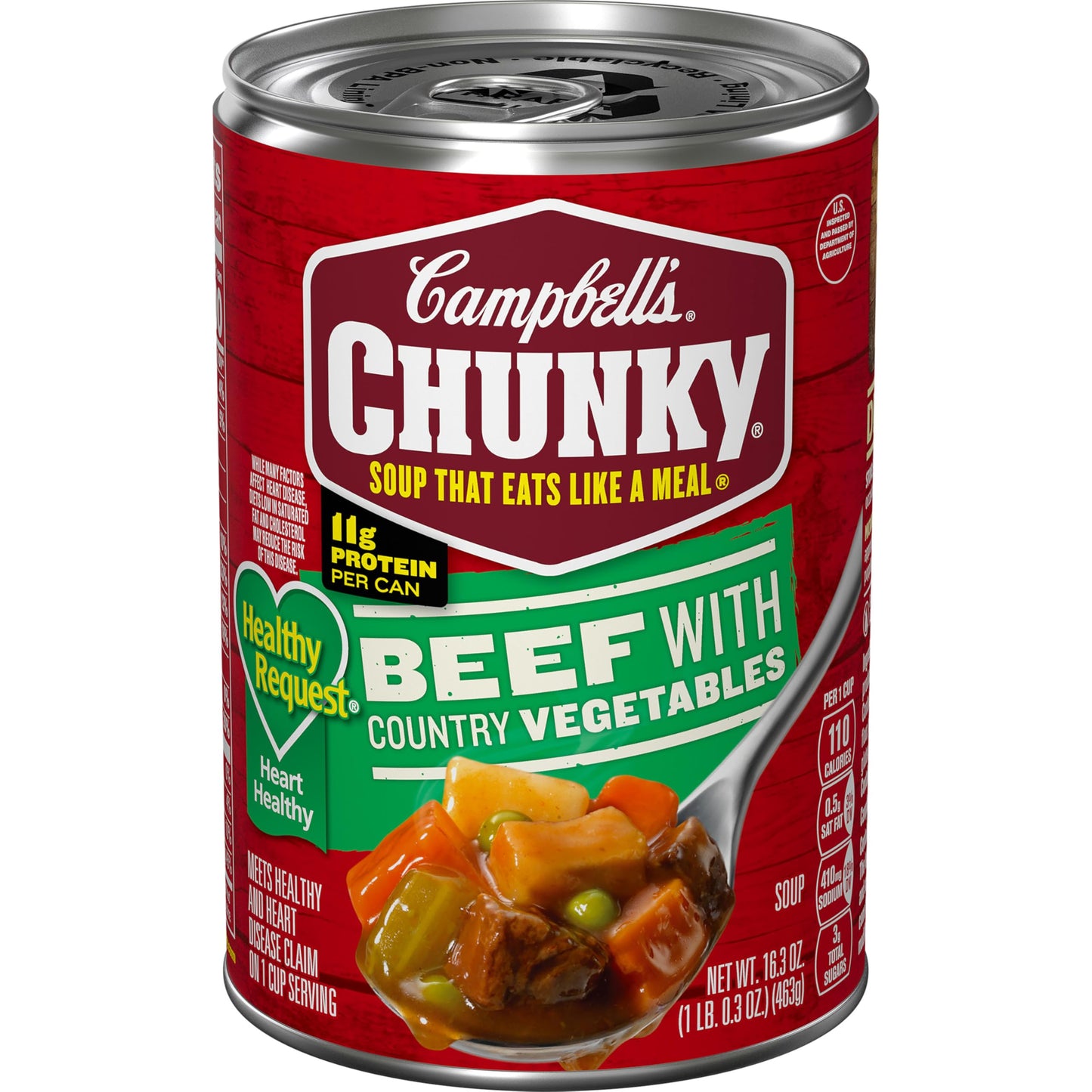 Campbell’s Chunky Healthy Request Soup, Beef Soup with Country Vegetables, 16.3 Oz Can
