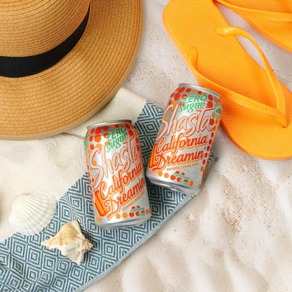 Shasta Zero Sugar California Dreamin' | Citrus & Tropical Flavor | 12-Pack of 12oz Cans | Sugar-Free, Caffeine-Free Soda with Bright, Refreshing Vibes