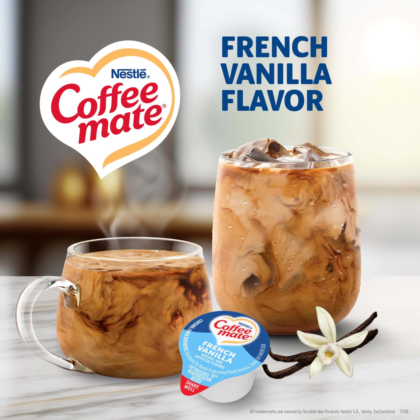 Nestle Coffee mate Coffee Creamer, French Vanilla, Liquid Creamer Singles, Non Dairy, No Refrigeration, 0.375 fl oz Tubs (Pack of 180)
