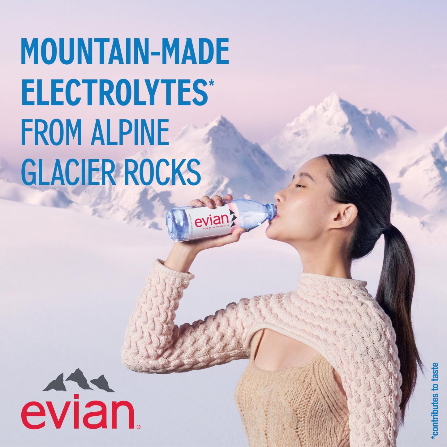 Evian Natural Spring Water, 1 L bottles, 6 pack