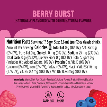 Ninja Thirsti Flavored Water Drops, FRUITI CHILL Berry Burst, Bold Fruit Flavor, Sparkling or Still, Zero Calories, Zero Sugar, Makes 17, 12oz drinks, 3 Pack, WCFBRPNAM