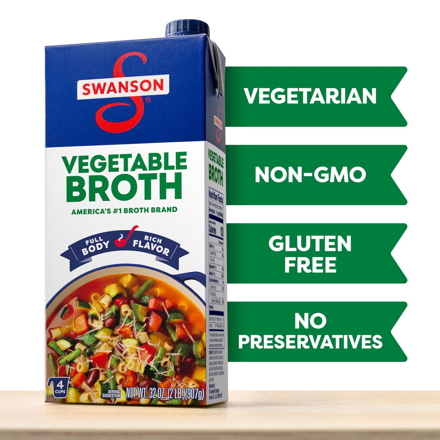 SWANSON S Vegetable Broth, 32 oz Carton