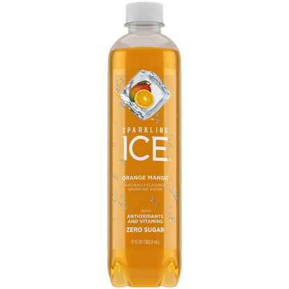 Sparkling Ice +Caffeine Tropical Punch Sparkling Water with Caffeine, Zero Sugar, with Antioxidants and Vitamins, 16 fl oz Cans (Pack of 12) and Sparkling Ice, Orange Mango Sparkling Water, Zero Sugar Flavored Water, with Vitamins and Antioxidants...