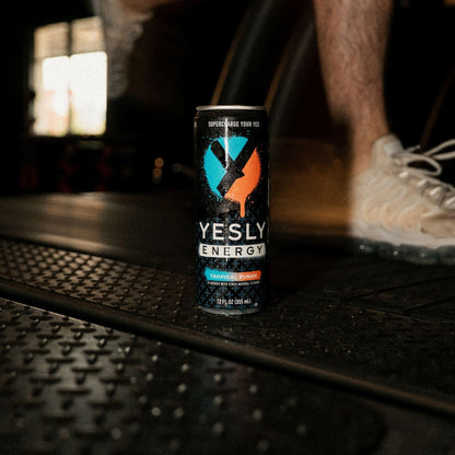 Yesly Energy Drink, Tropical Punch, Naturally Flavored Sparkling Energy Drink With Electrolytes, Magnesium, Potassium, Vitamin C, B6 & B12, Natural Caffeine From Green Tea, 12 Fl Oz Cans, 12 Pack