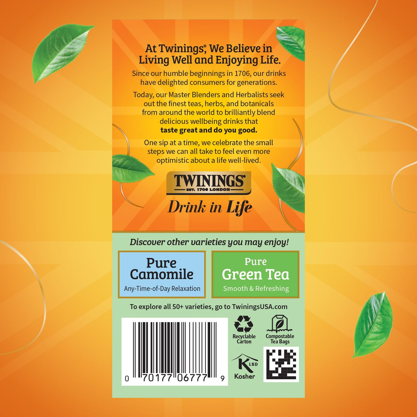 Twinings Pure Peppermint Herbal Tea Individually Wrapped Bags, 20 Count (Pack of 1), Fresh Minty Flavour, Naturally Caffeine-Free, Enjoy Hot or Iced, 20 Teabags