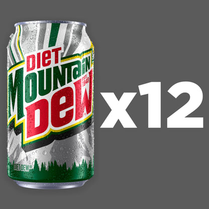 Diet Mountain Dew Soda, 12 Fl Oz Cans (Pack of 12)
