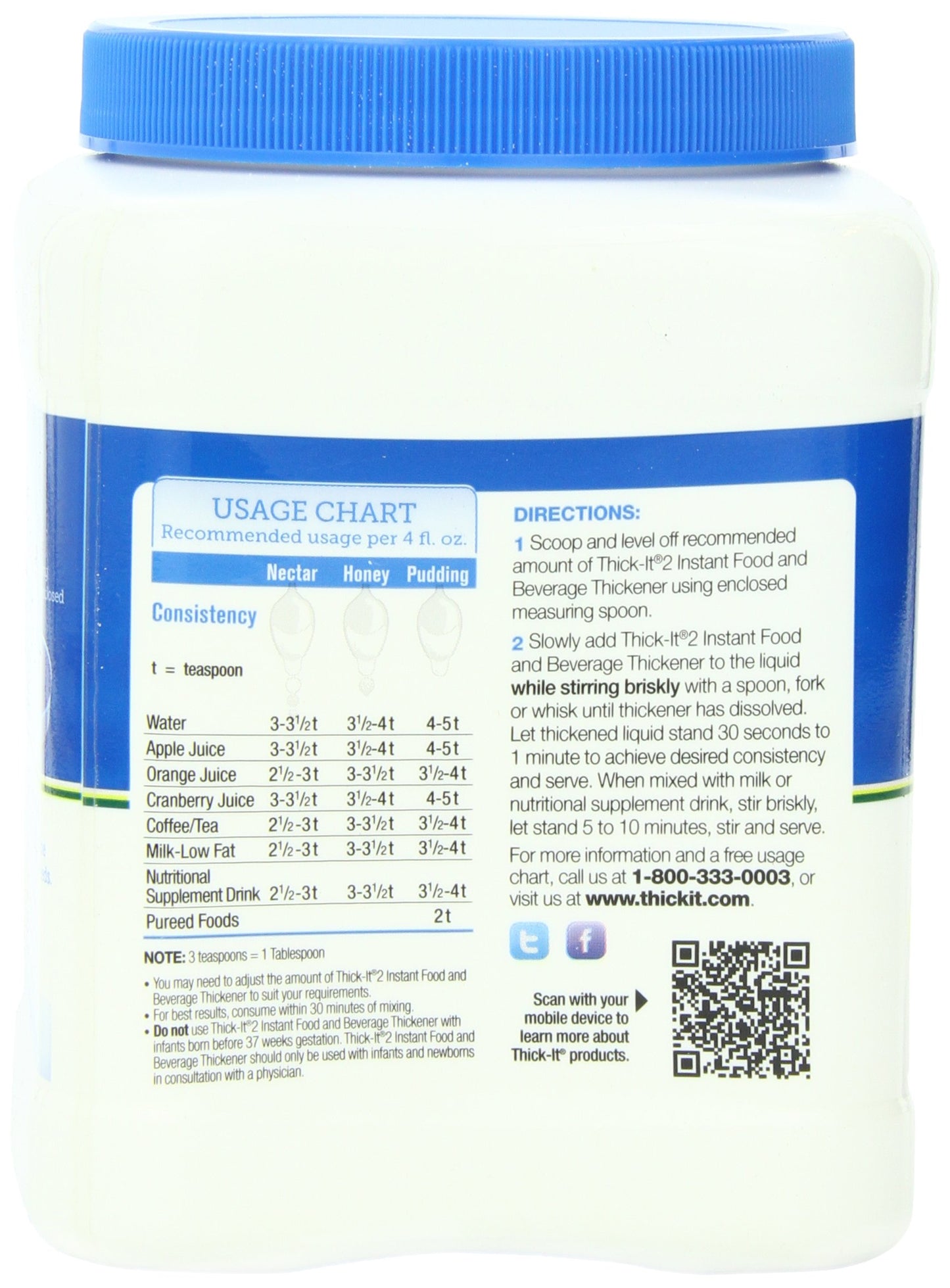 Thick-It Original Concentrated Food & Beverage Thickener, 10 Oz Canister (Pack of 4)