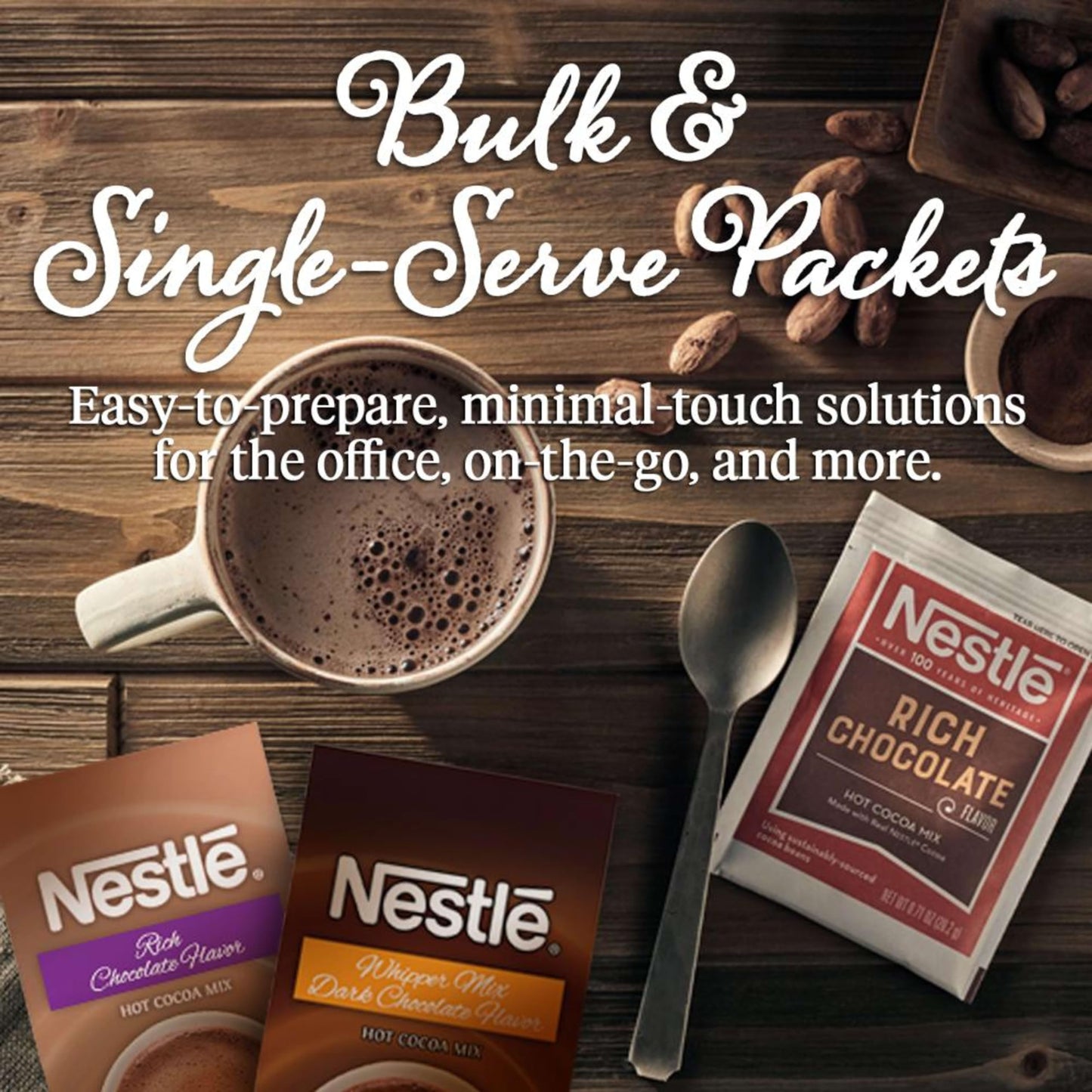 Nestle Hot Chocolate Mix, Rich Chocolate Flavor, Bulk Whipped Hot Cocoa Mix, 1.5 lb Bag