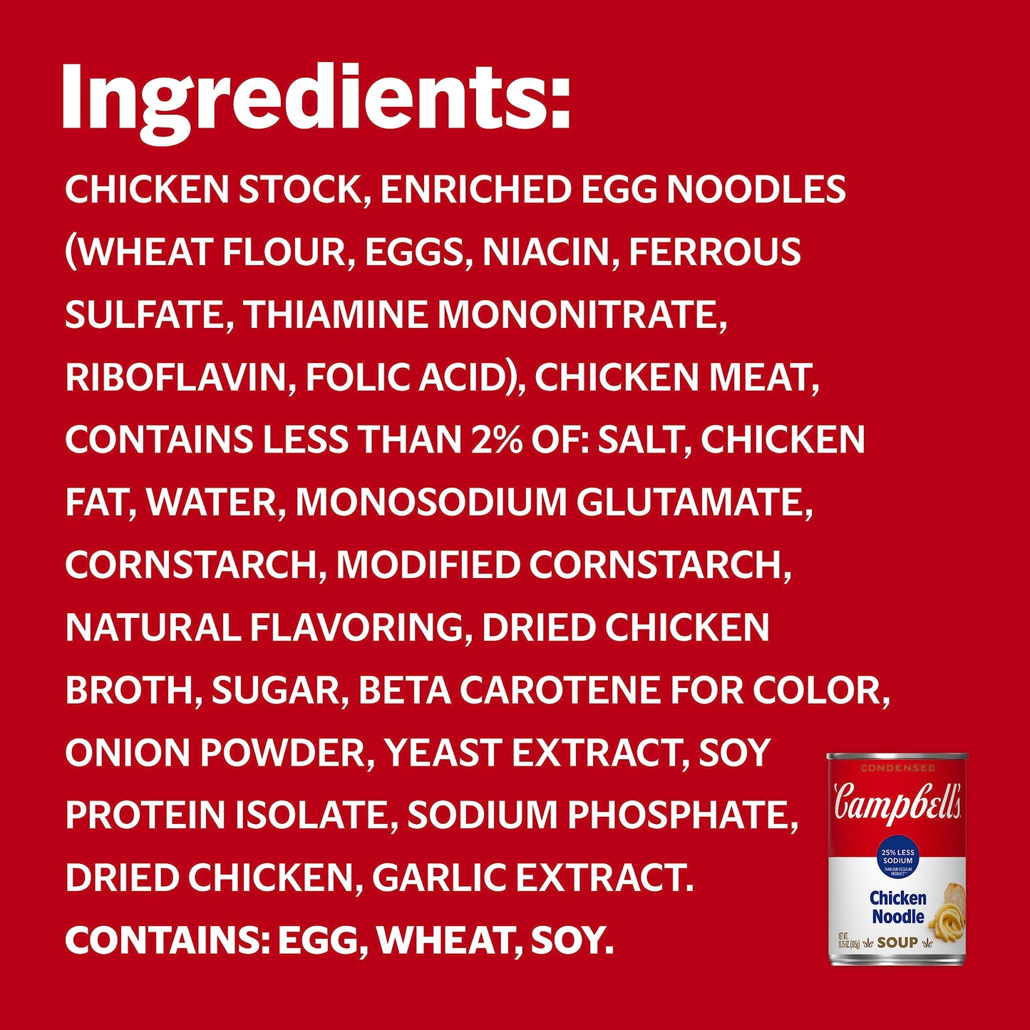 Campbell's Condensed 25% Less Sodium Chicken Noodle Soup, 10.75 Ounce Can (Pack of 4)