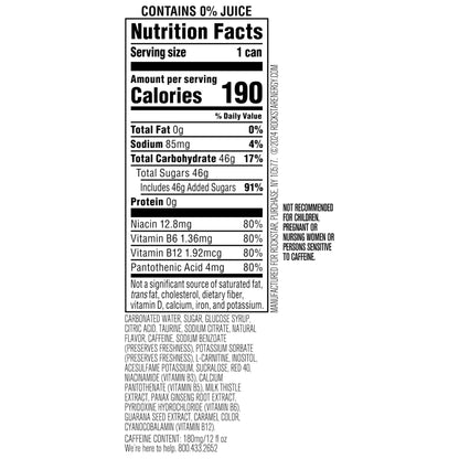 Rockstar Energy Drink, Fruit Punched, 12oz Sleek Cans (8 Pack)
