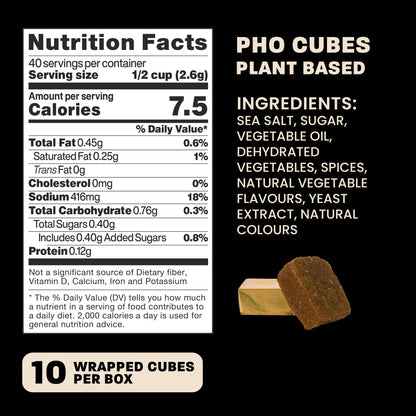Massel Pho Bouillon Cubes/Instant Pho Soup Base | 6 Pack (60 Cubes) | Asian Instant Soup Base | Plant Based Broth, Gluten & Dairy Free, Vegan