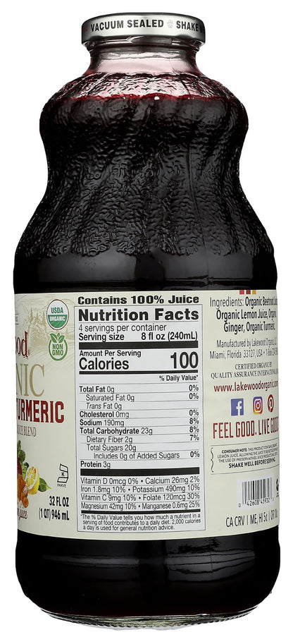 Lakewood Organic Beet Ginger Turmeric Juice, 32 FZ