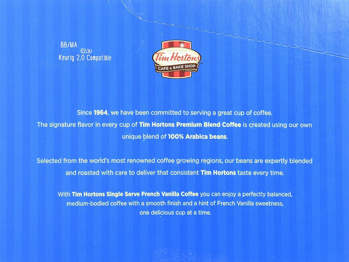 Tim Hortons French Vanilla Coffee, Single-Serve K-Cup Pods Compatible with Keurig Brewers, 12ct K-Cups