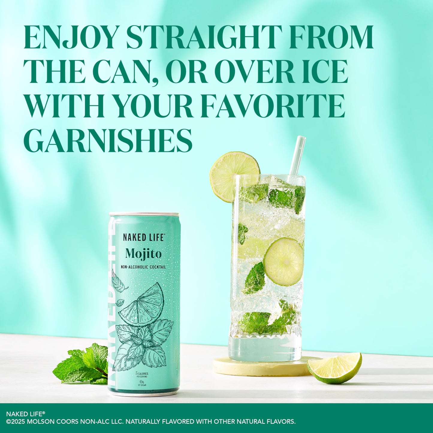 Naked Life Non-Alcoholic Drinks, Mojito 8.4 Fl Oz Cans, Pack Of 4 + Classic G&T 8.4 Fl Oz Cans, Pack Of 4