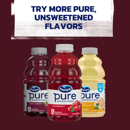 Ocean Spray® Pure Unsweetened Tart Cherry, 100% Tart Cherry Juice, 32 Fl Oz Bottle