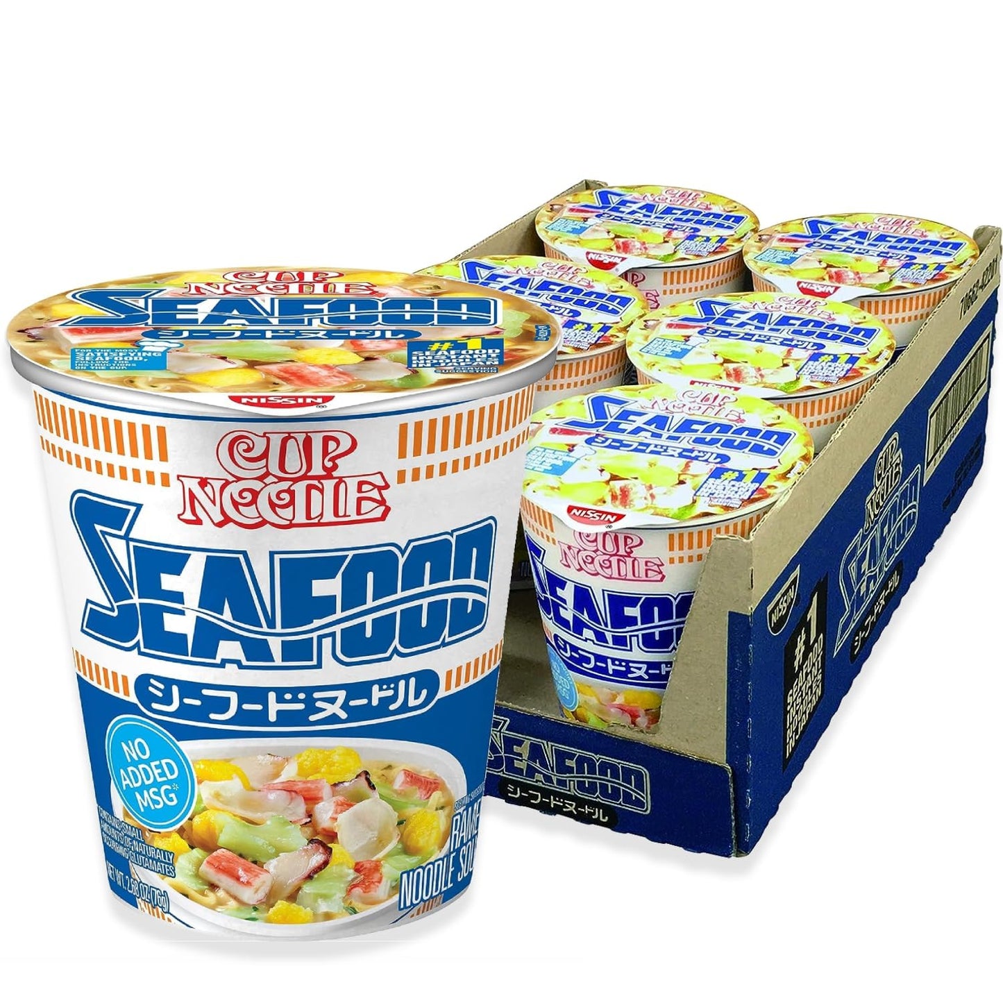 Nissin Cup Noodles Ramen Noodle Soup, Seafood, 2.68 Ounce (Pack of 6)