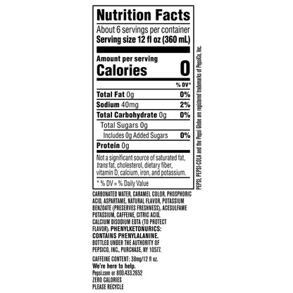 Pepsi Zero Sugar, 67.6 Fl Oz Bottle