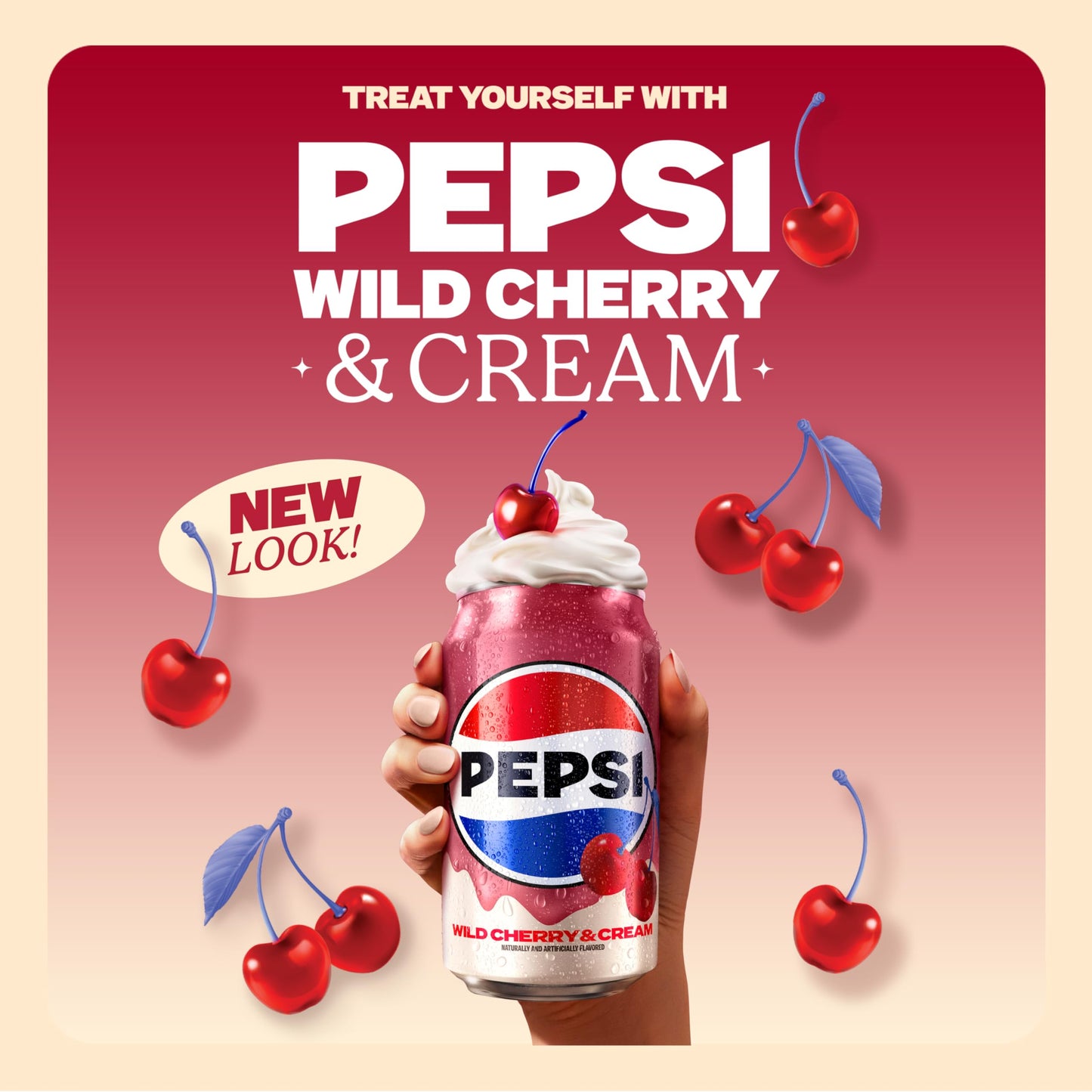 Pepsi Cola Soda Pop, Wild Cherry & Cream, 20 fl oz Bottle