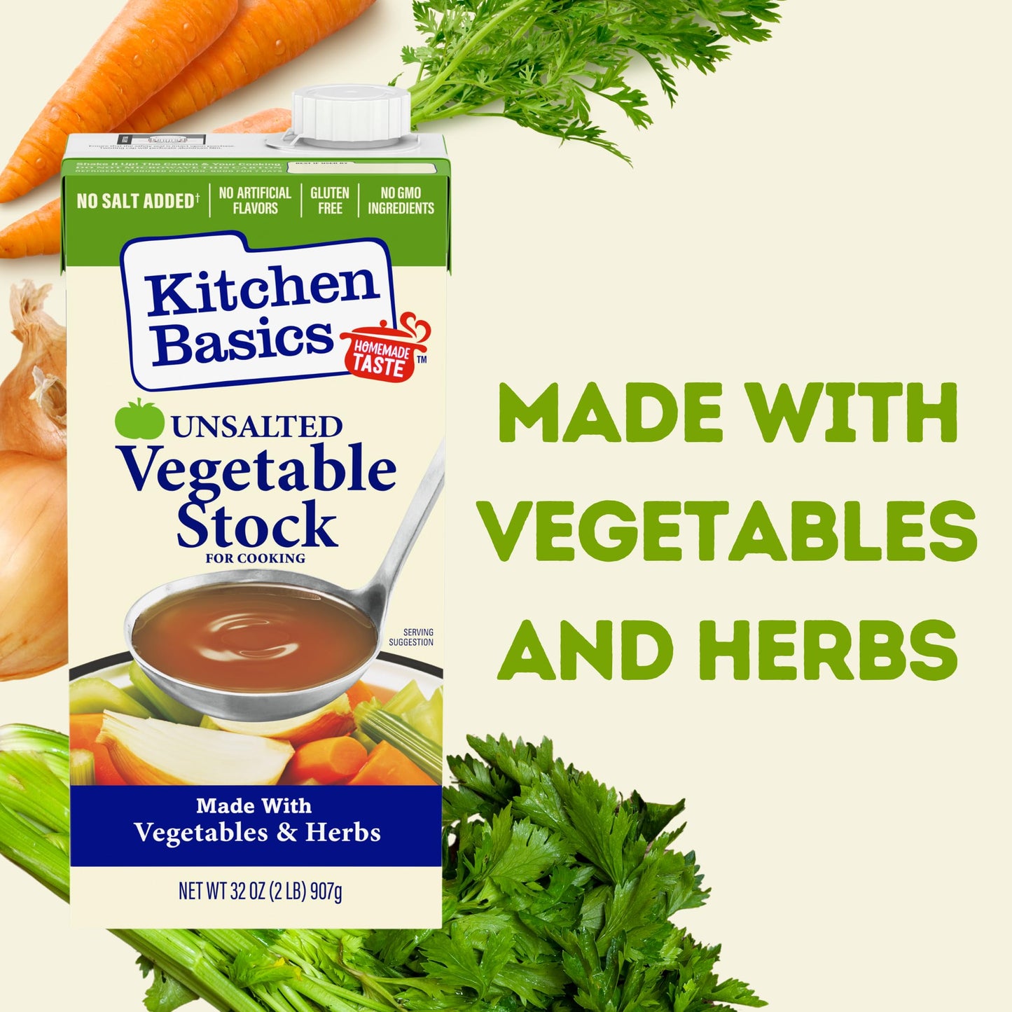 Kitchen Basics Unsalted Vegetable Stock, 32 oz (Pack of 12) For Delicious Dishes and Enhanced Flavors, Great for Vegetarian Recipes