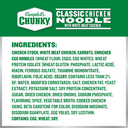 Campbell’s Chunky Soup, Classic Chicken Noodle Soup – Kelce Legend Edition, 18.6 oz Can