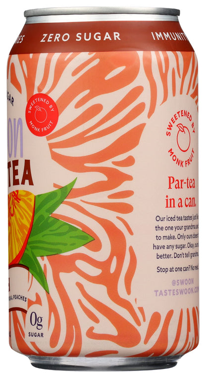 Swoon Peach Iced Tea, Zero Sugar, Gluten Free, 12 Fluid Ounce (Pack of 12)