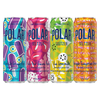 Polar Seltzer Limited Edition Sparkling Water, Summer Variety Pack, 12 fl oz cans, 12 pack