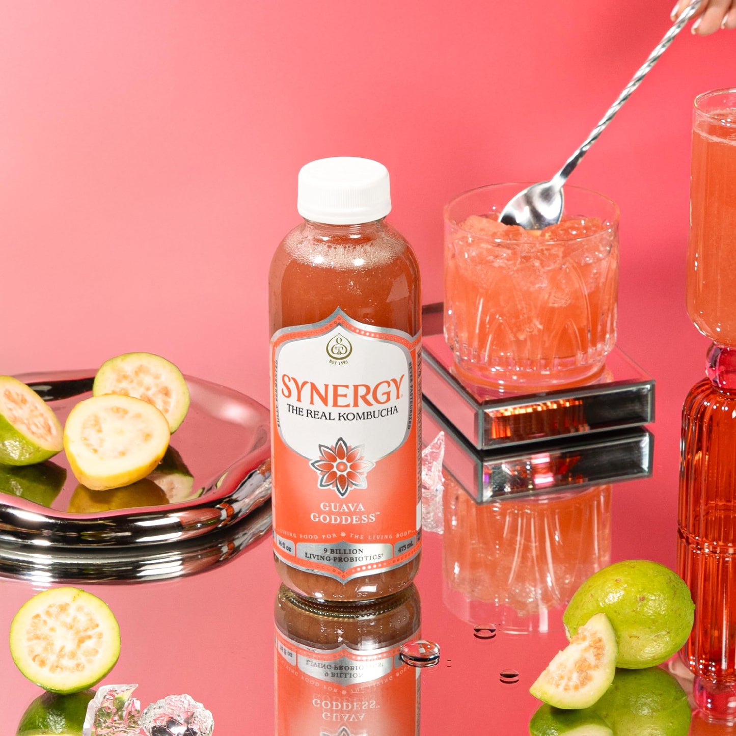 SYNERGY The Real Kombucha - Guava Goddess - 16 fl oz Bottle - Raw Probiotic Drink for Gut Health and Immune Support