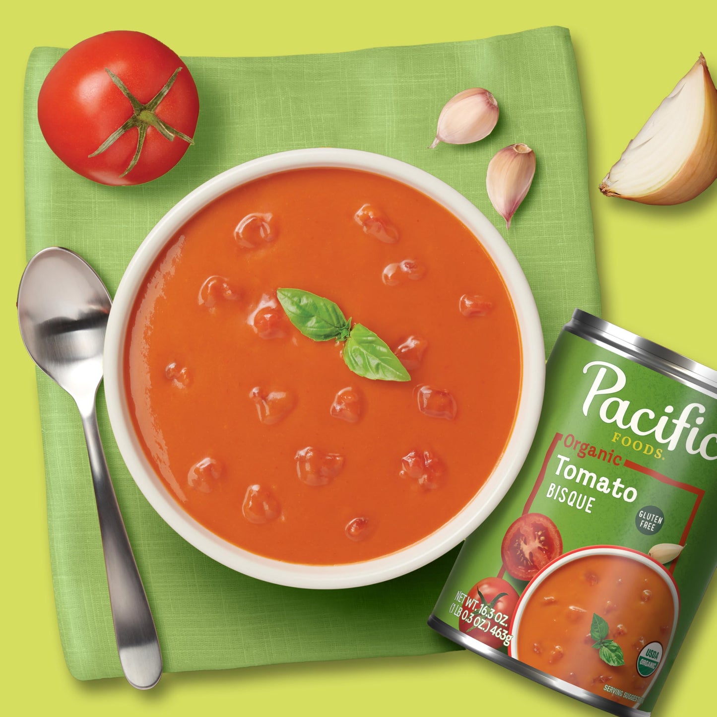 Pacific Foods Organic Tomato Bisque Soup, 16.3 oz Can (12 Pack)